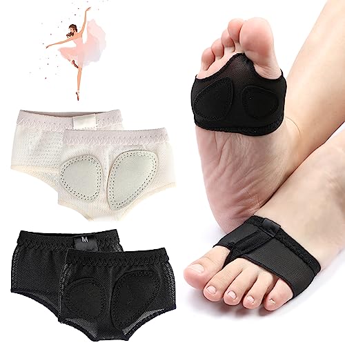 Almohadillas para Pies, 2 Pares de Plantillas Metatarsalgia Reutilizables, Almohadillas Pies Protección para Juanetes, Almohadilla Metatarsal Protectores de Dedos para Ballet, Danza Latina