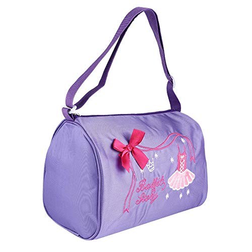 Alomejor Niña Niños Baile Ballet Bolsa de natación Princesa Bolsos Cruzados Bolsos de Hombro Mochila Bolso Bordado(Púrpura)