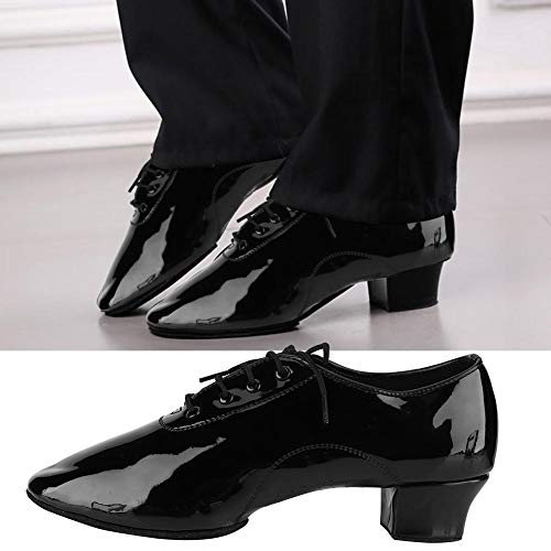 Alomejor Zapatos de Baile para Hombre Zapatos Latinos Zapatos de Cuero para Hombre, Zapatos de Baile Latino para Hombres, Negro(42)