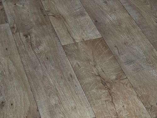 Alpha-Tex Pavimento de PVC Suelo de vinilo por metro en estilo de madera expresiva, Cortar a medida (2m de ancho, 15m de largo)