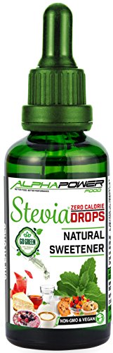 ALPHAPOWER FOOD - Stevia liquida pura 100ml, Stevia Gotas de natural - vegano y no OGM, extracto líquido puro, Edulcorante natural, sustituto del azúcar - sin azúcar, sin calorías, sin gusto