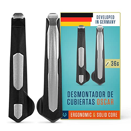 Alphatrail Desmontador de Cubiertas Oscar - Set de 2 I El Fuerte núcleo de Aluminio (36g Peso Total) I Longitud óptima de la Palanca I para Schwalbe, Michelin, Continental, Maxxis etc