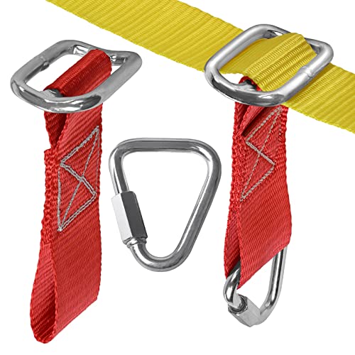 ALPIDEX Ninja Niños Slackline Kids Obstacles Set Anillos Gimnasia Nudos Cuerda Accesorios Escalada Curso Extensible, Stil:Basic