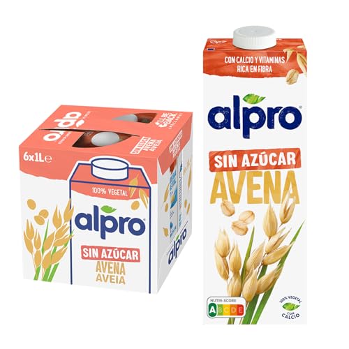 Alpro Bebida Vegetal de Avena sin Ázucar - Pack de 6 x 1L