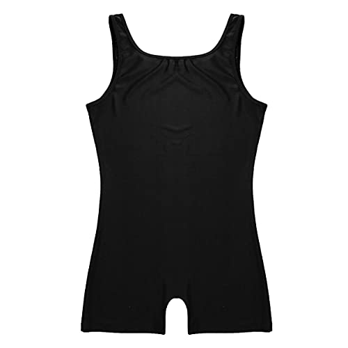 Alvivi Maillot Elástico de Gimnasia Hombre Adulto Body Leotardos Ritmica Danza Ballet sin Mangas Una Pieza Mono Liso Men Unitard Ropa Interior Deporte para Hombre Negro X-Large