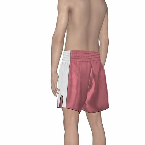 Amata - Pantalones cortos de boxeo personalizados para Muay Thai, equipo de kickboxing para hombres, mujeres, niños, adultos, niños y niñas, rosado, beige, (Pink Beige), XXX-Small