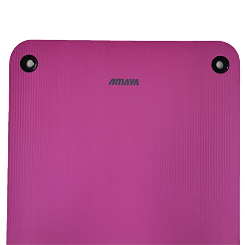 AMAYA SPORT Colchoneta Caucho, Colchoneta Antideslizante Cómoda, Colchoneta para Entrenar en Casa o Gimnasio, Colchoneta Pilates o Yoga (180 x 58 x 1, Fucsia)