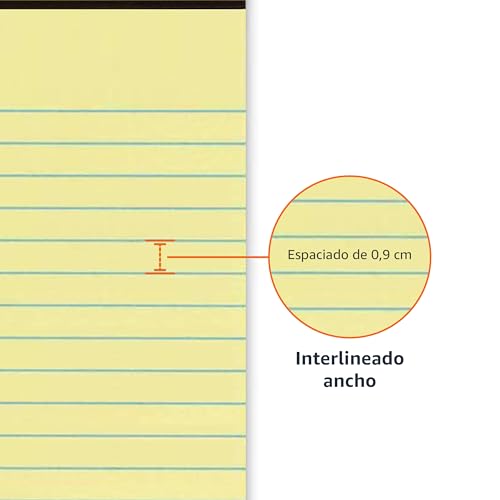 Amazon Basics - Bloc de notas legales (50 hojas de papel, 12 unidades), letter diseño de Canary