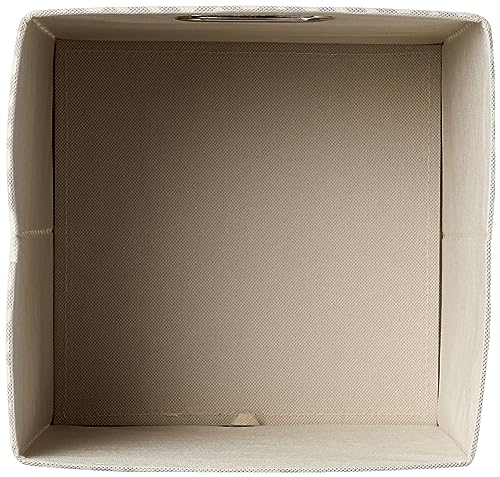 Amazon Basics - Cajas de almacenamiento de tela, con forma de cubo, plegables, con ojales metálicos, 6 unidades, chevrón gris