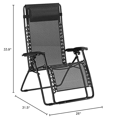 Amazon Basics Silla Gravedad Cero, Negro