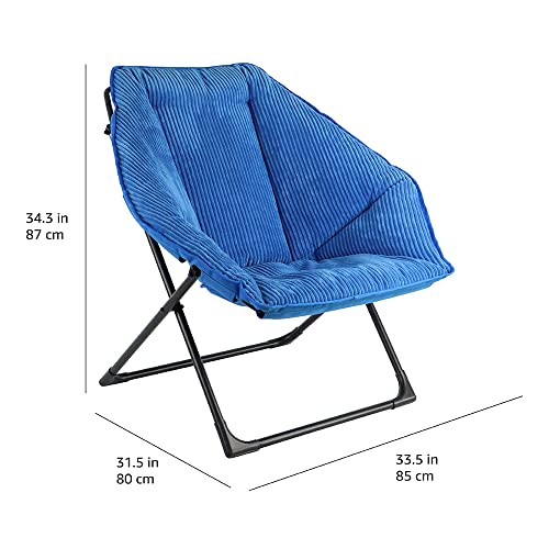 Amazon Basics Silla hexagonal plegable, Azul, 80 L x 85 W x 87 H cm