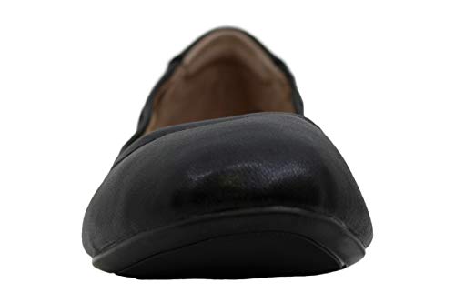 Amazon Essentials Bailarinas Belice Mujer, Negro Cuero de Imitación, 39.5 EU Ancho