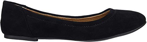 Amazon Essentials Bailarinas Belice Mujer, Negro Micro Gamuza, 40.5 EU