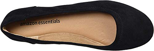 Amazon Essentials Bailarinas Belice Mujer, Negro Micro Gamuza, 40.5 EU