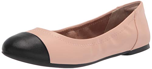 Amazon Essentials Bailarinas con Puntera con Costura Mujer, Beige Negro, 44 EU