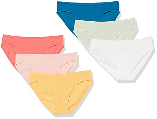 Amazon Essentials Braguita de bikini de algodón (disponible en tallas grandes) Mujer, Pack de 6, Estallido de Colores Bonitos, 42