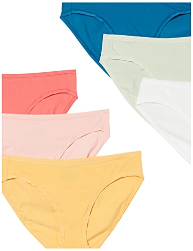 Amazon Essentials Braguita de bikini de algodón (disponible en tallas grandes) Mujer, Pack de 6, Estallido de Colores Bonitos, 42