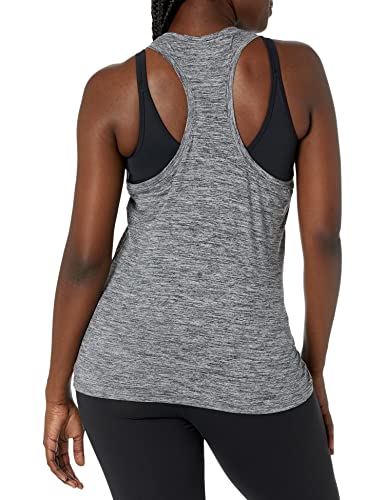 Amazon Essentials Camiseta Técnica con Espalda Deportiva en Tejido Elástico (Disponible en Tallas Grandes) Mujer, Pack de 2, Gris Oscuro Teñido Multicolor/Negro, L