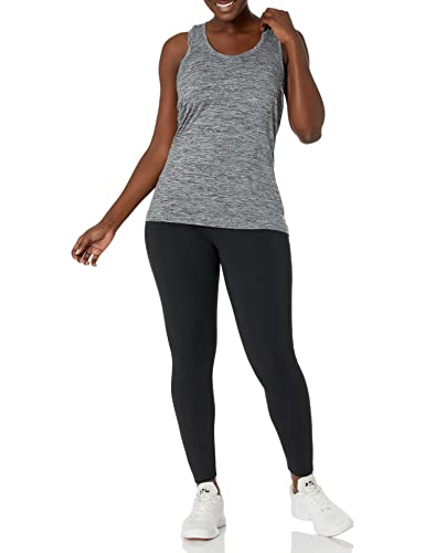 Amazon Essentials Camiseta Técnica con Espalda Deportiva en Tejido Elástico (Disponible en Tallas Grandes) Mujer, Pack de 2, Gris Oscuro Teñido Multicolor/Negro, L