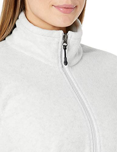 Amazon Essentials Chaqueta de Forro Polar Suave con Cremallera Completa y Corte clásico (Disponible en Tallas Grandes) Mujer, Gris Claro Mezcla, M