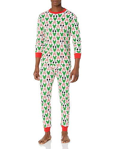 Amazon Essentials Disney Conjuntos de Pijama Ceñidos de Algodón Hombre, Mickey Holiday - Mens Snug-fit, XS