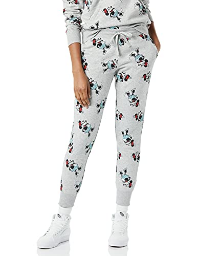 Amazon Essentials Disney | Marvel | Star Wars Pantalón de Chándal Tipo Jogger de Forro Polar y Tejido de Rizo Francés Mujer, Iconos De Minnie, XS