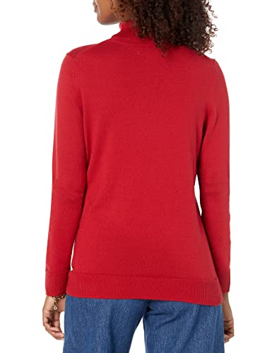 Amazon Essentials Jersey de Cuello Vuelto, Manga Larga, Ligero y de Ajuste Clásico (Disponible en Tallas Grandes) Mujer, Rojo, XXL