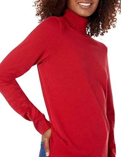 Amazon Essentials Jersey de Cuello Vuelto, Manga Larga, Ligero y de Ajuste Clásico (Disponible en Tallas Grandes) Mujer, Rojo, XXL