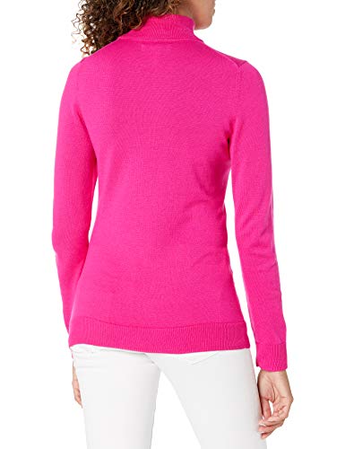 Amazon Essentials Jersey de Cuello Vuelto, Manga Larga, Ligero y de Ajuste Clásico (Disponible en Tallas Grandes) Mujer, Rosa Brillante, S