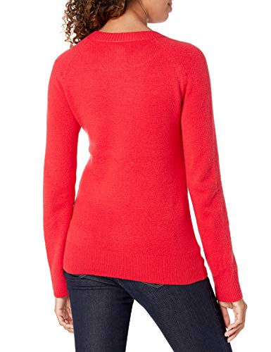 Amazon Essentials Jersey de Tacto Suave con Cuello Redondo, Manga Larga y Corte Clásico Mujer, Rojo, XL