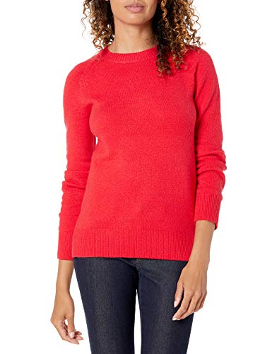 Amazon Essentials Jersey de Tacto Suave con Cuello Redondo, Manga Larga y Corte Clásico Mujer, Rojo, XL