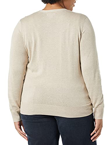 Amazon Essentials Jersey Ligero con Cuello de Pico (Disponible en Tallas Grandes) Mujer, Avena Claro, M