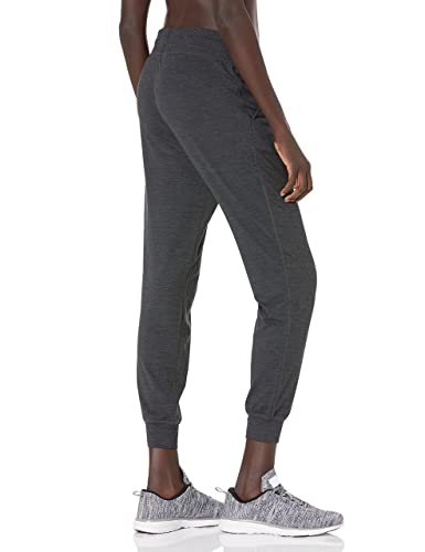 Amazon Essentials Jogger Elástico Técnico de Tejido Cepillado (Disponible en Tallas Grandes) Mujer, Negro Teñido Multicolor, L