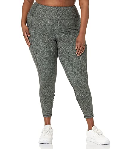 Amazon Essentials Leggings Largos con Bolsillos, Talle Alto, Efecto Remodelante, Estilo Deportivo (disponible en tallas grandes) Mujer, Multicolor Lunares, XS