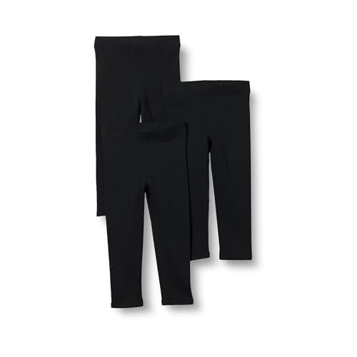 Amazon Essentials Leggings Niña, Pack de 3, Negro, 6-7 años