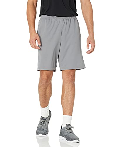 Amazon Essentials Pantalón Corto Holgado, técnico y de Estilo Deportivo (Disponible en Tallas Grandes y Largos Especiales) Hombre, Pack de 2, Gris/Negro, M