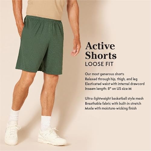 Amazon Essentials Pantalón Corto Holgado, técnico y de Estilo Deportivo (Disponible en Tallas Grandes y Largos Especiales) Hombre, Pack de 2, Negro, M