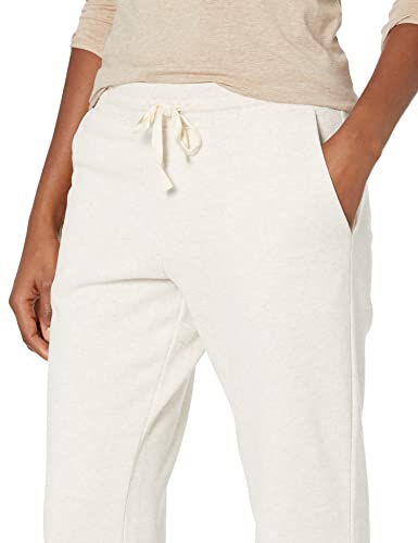 Amazon Essentials Pantalón de chándal en Felpa con Pernera Recta (Disponible en Tallas Grandes) Mujer, Avena Mezcla, S