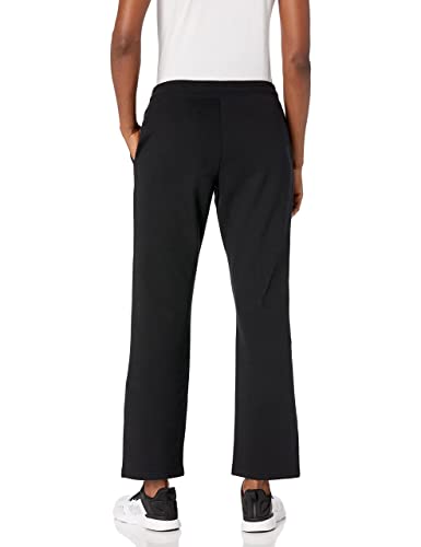 Amazon Essentials Pantalón de chándal en Felpa con Pernera Recta (Disponible en Tallas Grandes) Mujer, Negro, L