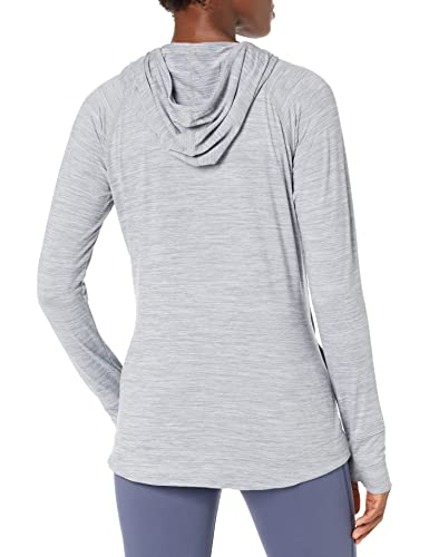 Amazon Essentials Sudadera con Capucha Polera, Elástica, Técnica y Cepillada (Disponible en Tallas Grandes) Mujer, Gris Teñido Multicolor, S