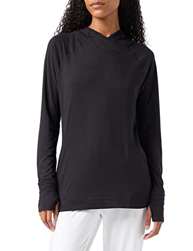 Amazon Essentials Sudadera con Capucha Polera, Elástica, Técnica y Cepillada (Disponible en Tallas Grandes) Mujer, Negro, M