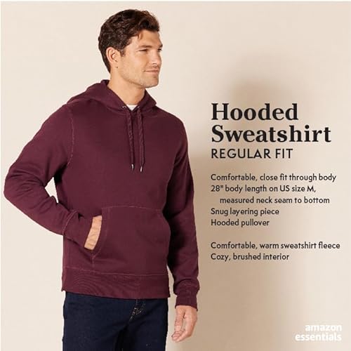 Amazon Essentials Sudadera de Forro Polar con Capucha (Disponible en Tallas Grandes y Largos Especiales) Hombre, Rosa, L