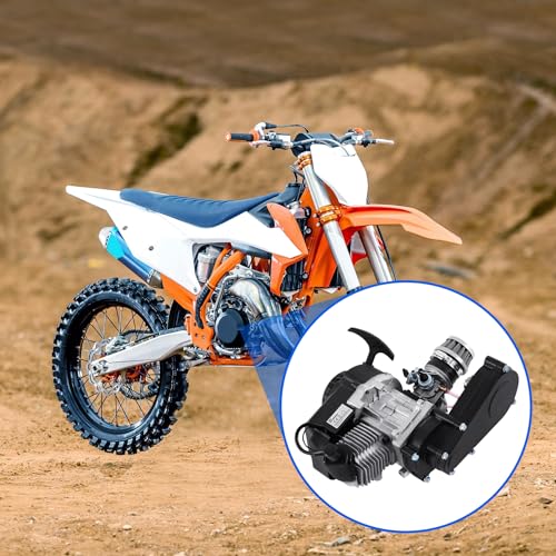 Ambienceo 49 CC Motor de 2 tiempos Motor de arranque por tracción Mini Pocket Pit Pullstart Carburador Filtro de aire Cabezal Dirt Bike Quad Pocket Bike