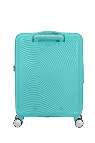 American Tourister Soundbox - Spinner S Expandible Equipaje de Mano, 55 cm, 35.5/41 L, Ampliable, Azul (Poolside Blue)