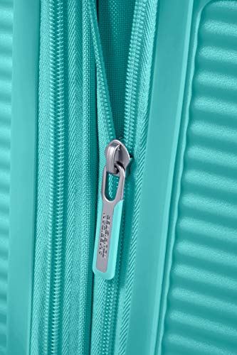 American Tourister Soundbox - Spinner S Expandible Equipaje de Mano, 55 cm, 35.5/41 L, Ampliable, Azul (Poolside Blue)