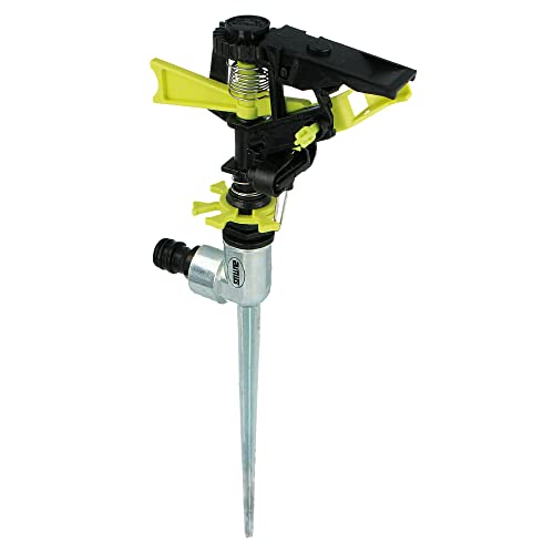 Amig - Aspersor Sectorial con Cabeza - Pincho Metálico Ideal para Clavar en el Césped | 300 mm | Superficie de Riego de hasta 243 m² | Plástico ABS | Verde Pistacho y Negro