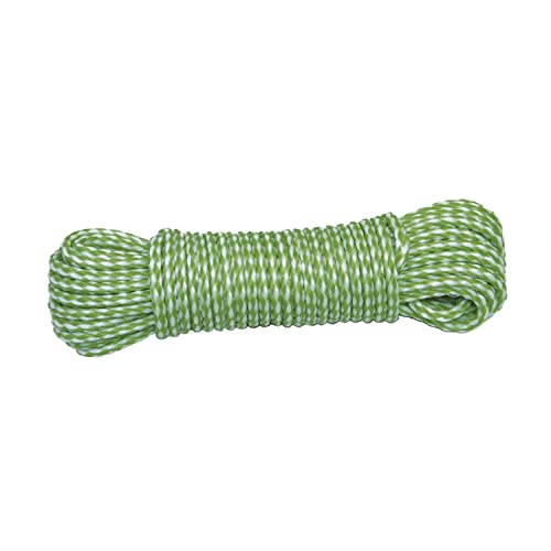 Amig - Cuerda de Plástico Trenzado Verde y Blanco Mod.20120 | Cordón Multiusos de Polipropileno para Tendederos de Ropa, Sujecciones de Lonas, Jardinería, Agricultura o Pesca