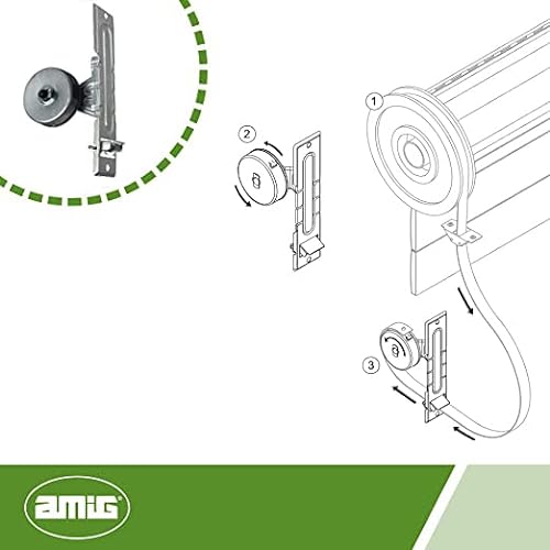 Amig - Recogedor Compacto de Acero para Persianas Enrrollables con 1 Patilla | De Empotrar o Encastrado | Acabado Metálico | Medidas: 4,6 x 18,8 x 11 cm