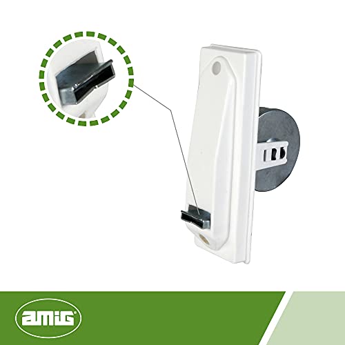 Amig - Recogedor para Persianas Compacto de Empotrar o Encastrado Metálico con Frente de Plástico Blanco de Diseño Sencillo y Atemporal | Medidas: 6 x 16,5 x 10 cm