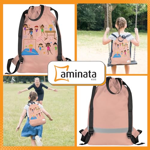 Aminata BALANCE Bolsa de Deporte para niños, Bailarina, Ballet, Nailon, con Clip en el Pecho y Costuras reforzadas.